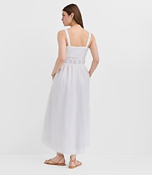 Lace Trim Pintucked Midi Pocket Dress carousel Product Image 3