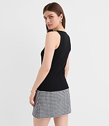 Scalloped Pointelle Button Tank Top carousel Product Image 3