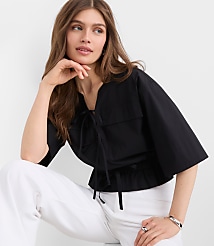 Poplin Safari Peplum Top carousel Product Image 2