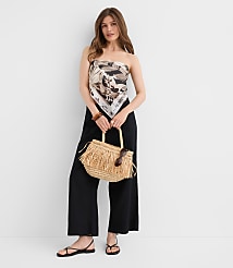 LOFT Beach Palm Tie Back Bandeau Top carousel Product Image 2