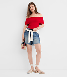 Ribbed Off The Shoulder Sweater carousel Product Image 1