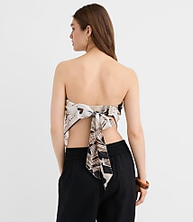 LOFT Beach Palm Tie Back Bandeau Top carousel Product Image 3
