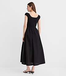 Smocked Cap Sleeve Midi Pocket Dress carousel Product Image 2