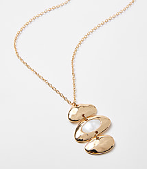 Pearlized Linear Molded Metal Necklace carousel Product Image 2