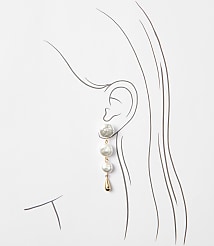 Pearlized Linear Drop Earrings carousel Product Image 2