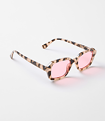 Tortoiseshell Print Small Square Sunglasses carousel Product Image 1