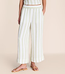 Lou & Grey Striped Triple Cloth Wide Leg Crop Pants carousel Product Image 2