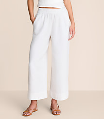 Petite Lou & Grey Flecked Triple Cloth Wide Leg Crop Pants carousel Product Image 2