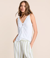 Lou & Grey Essential Modal Tie Keyhole Tank Top carousel Product Image 1