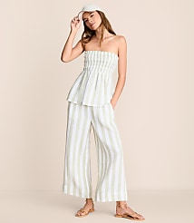 Lou & Grey Striped Triple Cloth Wide Leg Crop Pants carousel Product Image 1