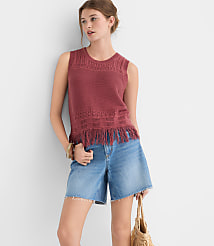 Fringe Pointelle Sweater Tank Top carousel Product Image 1
