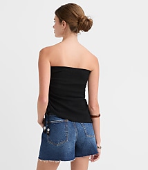 Beaded Ruched Asymmetric Strapless Top carousel Product Image 3