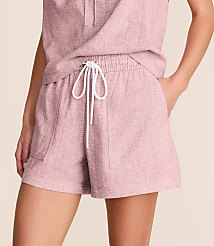 Petite Lou & Grey Crosshatch Linen Cotton Shorts carousel Product Image 2