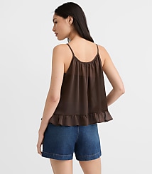 Petite Keyhole Ruffle Hem Cami carousel Product Image 2