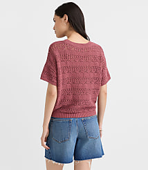 Pointelle Relaxed Sweater Tee carousel Product Image 3