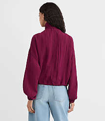 Petite Ruffle Collar Bomber Jacket carousel Product Image 2