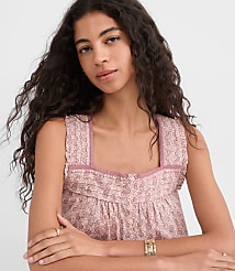 Petite Paisley Pintucked Square Neck Blouse carousel Product Image 1