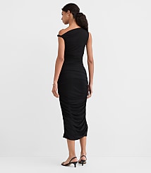 Mesh Ruched One Shoulder Midi Dress carousel Product Image 2