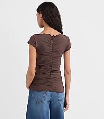 Ruffle Trim Ruched Top carousel Product Image 3