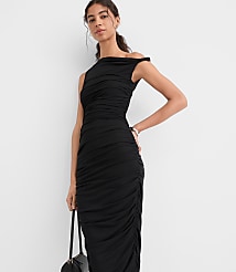 Mesh Ruched One Shoulder Midi Dress carousel Product Image 3