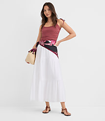 Petite Tiered Maxi Skirt carousel Product Image 1