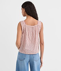 Petite Paisley Pintucked Square Neck Blouse carousel Product Image 2
