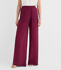 Semi-Sheer Pull On Wide Leg Pants carousel Product Image 2