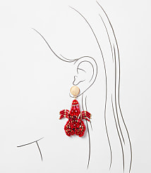 Lobster Beaded Statement Earrings carousel Product Image 2