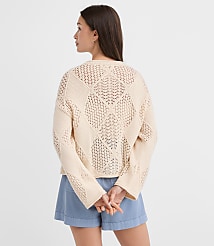 Patchwork Pointelle Sweater carousel Product Image 3