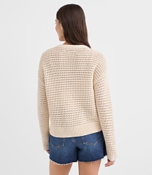 Mesh Stitch Tie Neck Sweater carousel Product Image 3
