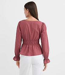 Tie Waist V-Neck Blouse carousel Product Image 2