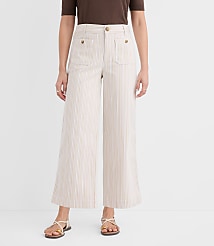 Palmer Wide Leg Crop Pants in Stripe carousel Product Image 3