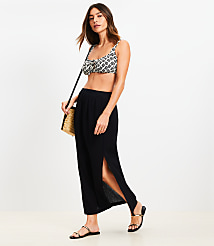 LOFT Beach Leafed Ruched Tie Keyhole Bikini Top carousel Product Image 1