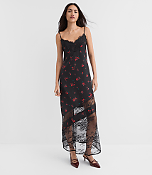 Floral Chantilly Lace Maxi Slip Dress carousel Product Image 2