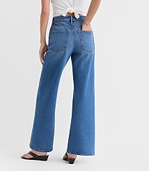 Rivete Tall High Rise Wide Leg Jeans in Vintage Dark Wash carousel Product Image 3