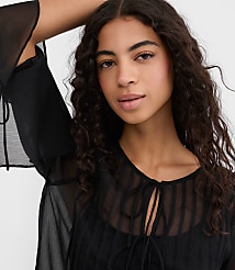 Pintucked Bow Blouse carousel Product Image 4
