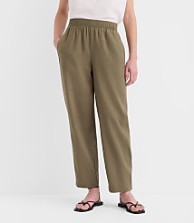 Petite Pull On Barrel Pants in Linen Cotton carousel Product Image 4