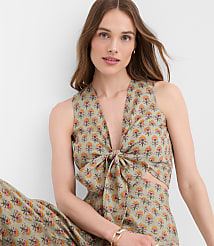 LOFT Beach Garden Linen Cotton Tie Front Top carousel Product Image 4
