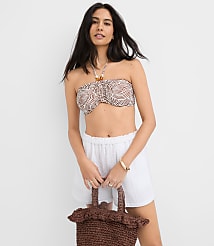 LOFT Beach Seashell Beaded Ruched Halter Bandeau Bikini Top carousel Product Image 4