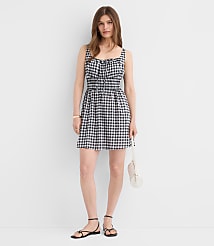 Gingham Smocked Mini Pocket Dress carousel Product Image 4