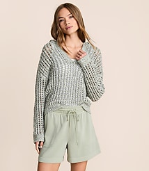 Lou & Grey Marled Open Stitch Hoodie Sweater carousel Product Image 3