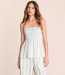 Lou & Grey Striped Triple Cloth Babydoll Top carousel Product Image 2