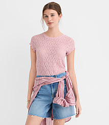 Lace Cap Sleeve Tee carousel Product Image 3