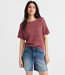 Pointelle Relaxed Sweater Tee carousel Product Image 2