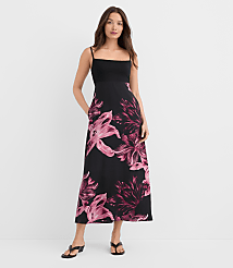 Petite Lily Mixed Media Strappy Midi Pocket Dress carousel Product Image 3