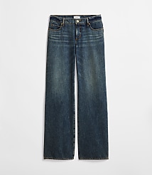 Rivete Low Rise Wide Leg Jeans in Lune Wash carousel Product Image 4