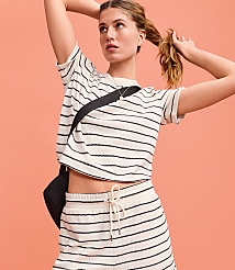 Lou & Grey Striped Jacquard Rounded Hem Top carousel Product Image 4