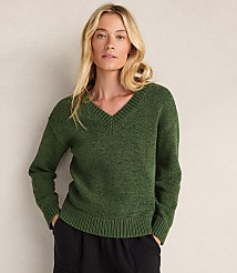 Haven Well Within Cotton Blend Tape Yarn V-Neck Sweater carousel Product Image 1