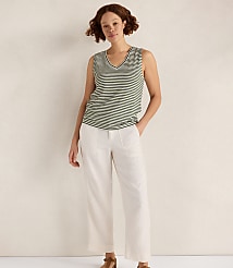 Haven Well Within Linen Stripe V-Neck Top carousel Product Image 2