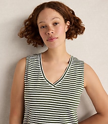 Haven Well Within Linen Stripe V-Neck Top carousel Product Image 1